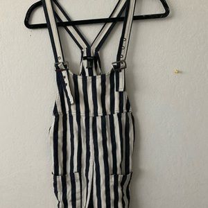Striped overalls